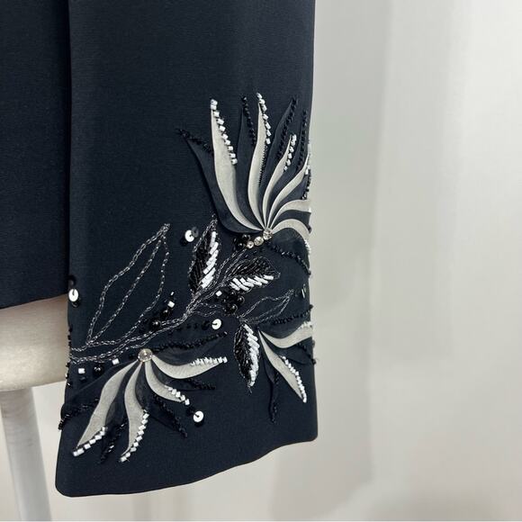 My Ferry Vintage Black 3D Textured Floral Sequin Beaded Detail Top & Blazer - Picture 7 of 15